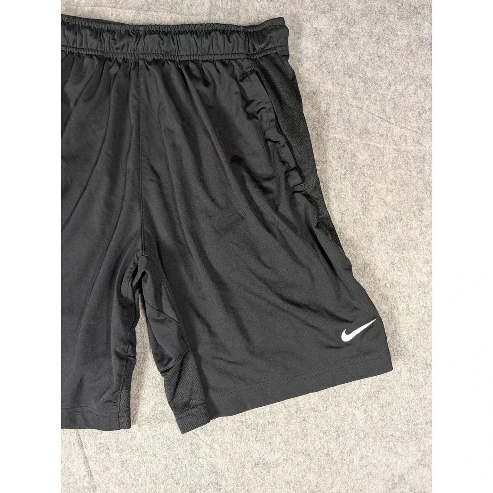 Nike Mens Dri-FIT Basketball Training Shorts Black Mesh Panels Size L